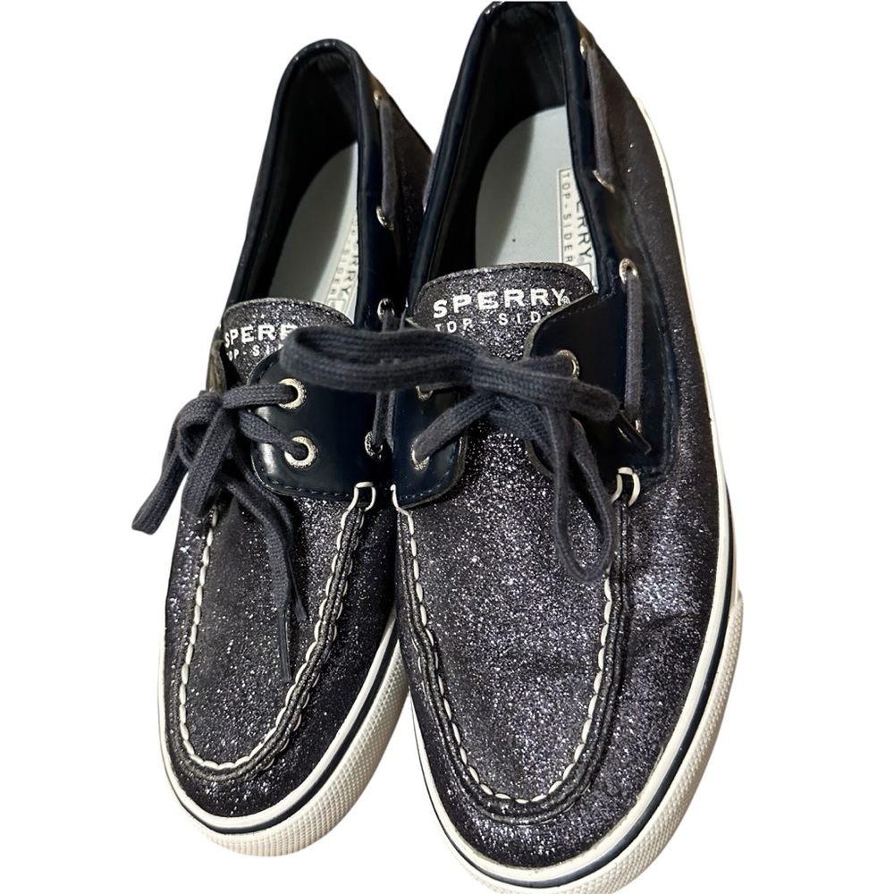Sperry Top-Sider Women's Shoes Blue Sparkle Glitter Bling Navy Size 7.5